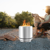 Brasero à bois sans fumée en acier inoxydable pour jardin, avec design portable pour le camping en plein air et la cuisson au barbecue