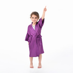 Accappatoio Kimono in Raso per Bambini, <span class=keywords><strong>Vestaglia</strong></span> <span class=keywords><strong>da</strong></span> Bagno in Raso, <span class=keywords><strong>Camicia</strong></span> <span class=keywords><strong>da</strong></span> <span class=keywords><strong>Notte</strong></span> Monocolore, Cardigan per Ragazzi <span class=keywords><strong>e</strong></span> Ragazze - Product Image 6