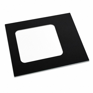 Panneau en verre trempé avec découpe carrée, écran plat noir, finition polie, design minimaliste, haute résistance - Product Image 1