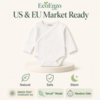 Pyjamas pour nouveau-nés en Tencel Modal, fermeture magnétique, logo personnalisé, vente en gros, doux et naturel, directement de l'usine