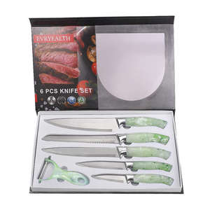 Juego <span class=keywords><strong>de</strong></span> Cuchillos con Acabado en Aerosol y Galvanoplastia, Cuchillo <span class=keywords><strong>de</strong></span> <span class=keywords><strong>Chef</strong></span> con Mango en Forma <span class=keywords><strong>de</strong></span> Nube, Juego <span class=keywords><strong>de</strong></span> Cuchillos para Regalo - Product Image 1