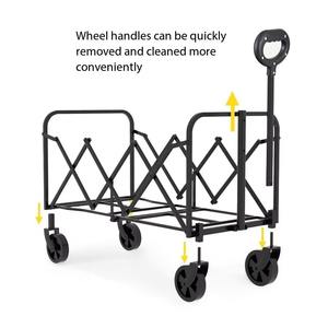 컴팩트 분리형 접이식 캠핑 웨건 소형 공간 절약형 디자인 가정 정원 야외 다용도 카트 바퀴가 달린 접이식 카트 - Product Image 3