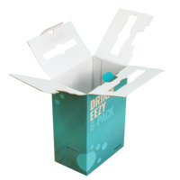 Boîte de transport pour 6 bouteilles de vin en carton ondulé personnalisée avec poignée pour l'emballage de boissons et de cadeaux