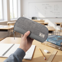 Étui à crayons scolaire portable et durable, sac à crayons spacieux avec fermeture à glissière, organisateur en polyester pour étudiants