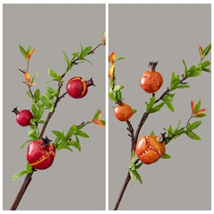 CallaFloral Branche artificielle de grenade en mousse orange pour décoration intérieure, branche unique MW25588 - Product Image 3