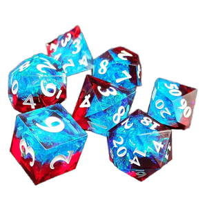 Dados de Resina Hechos a Mano con Forma de Pez Azul y Dragón, Núcleo Líquido, Poliedricos, de Bordes Afilados, Compatibles con Juegos de Rol D&D - Product Image 3