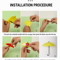 Plateforme de décollage réaliste pour petauhiers, auto-adhésive, fixation murale sans perçage, plateforme de saut design parapluie pour petits animaux