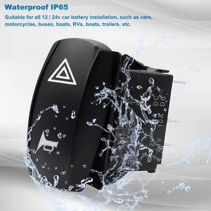 Interruptor de Advertência de Perigo e Buzina 20A/12V, Interruptor de Alavanca Momentâneo com Trava de 5 Pinos SPST ON-Off-(ON) para Barcos Marítimos e ATVs Can-Am - Product Image 5