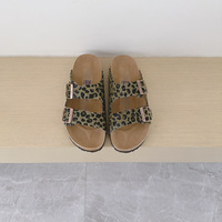 Sandales plates décontractées pour femmes, motif léopard, en crin de cheval, style transfrontalier, pour le commerce extérieur 2026