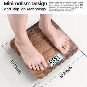 कारखाने के सर्वश्रेष्ठ विक्रेता लकड़ी अनाज इलेक्ट्रॉनिक बाथरूम वजन पैमाने एलसीडी व्यक्तिगत स्नान पैमाने इलेक्ट्रॉनिक डिजिटल शरीर वजन - Product Image 6