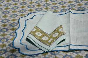 Living <b>Dinning</b> Napkins Pure linen <b>Table</b> Napkin for Dinner Multi Printed Size 50 * 50 cm Handmade Bulk Product - Product Image 3