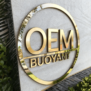 ป้ายโลโก้ติดผนังแบบกำหนดเอง BUOYANT ป้ายโลหะสแตนเลสสีทอง ตัวอักษร 3 มิติ สำหรับใช้งานภายนอกและภายในอาคาร สำนักงาน <span class=keywords><strong>ร้าน</strong></span>ค้า - Product Image 5