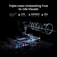 Projecteur DLP triple laser 4K JMGO N1S, 1700 lumens, portable, intelligent, haut-parleurs intégrés, 32 Go de ROM, Google TV, Netflix, home cinéma
