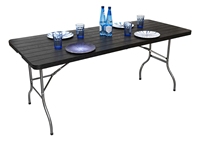 Tables pliantes en plastique de fête pliables au centre rectangulaire en HDPE de couleur noire robuste de 8ft 240cm en gros