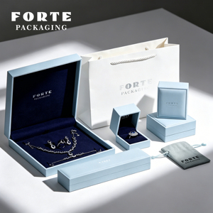 FORTE Silk Inside Wholesale High End Gold Luxury Custom logo <strong>Leather</strong> <strong>Jewellery</strong> <strong>Boxes</strong> Packaging Necklace Earring Jewelry Box - Product Image 3