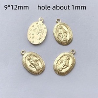 14K Or Rempli Ovale Cercle Catholique Miraculeuse Médaille Charmes Vierge Marie Pendentifs Bijoux Accessoires pour DIY Collier Fabrication