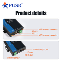 Convertidor de Serial a Wifi/Ethernet PUSR RS232 RS485, Servidor con Chip Qualcomm, Puerta de Enlace Modbus, Transmisión de Datos, Encriptación USR-W630s