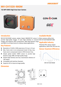 Nueva Cámara Industrial Original HIK ROBOT MV-CH1520-90GM-M72-NN, Modelo Mono de 152MP 10GigE - Product Image 1