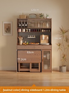 Aparador Convertible de Madera Maciza, <span class=keywords><strong>Mesa</strong></span> de Comedor Combinada, Mueble para Vino Montado en la Pared, Ahorro de Espacio, Muebles Modernos para Apartamento CBG014 - Product Image 6
