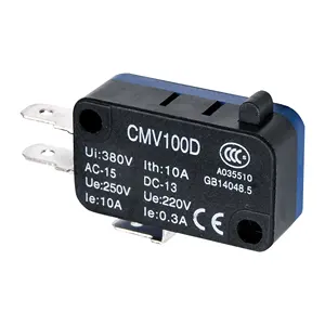 CNTD Micro-interrupteur à action instantanée miniature de haute qualité CMV100D 10A 380V 10 à 55Hz 1.5mm paires Swing Max. 250VAC