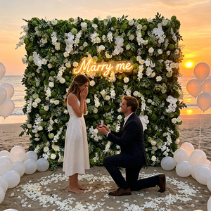 Pannello Murale di Fiori <span class=keywords><strong>Artificiali</strong></span> con Misto di Foglie Verdi e Rose Bianche e <span class=keywords><strong>Orchidee</strong></span> per Sfondo di Matrimoni e Cerimonie - Product Image 2