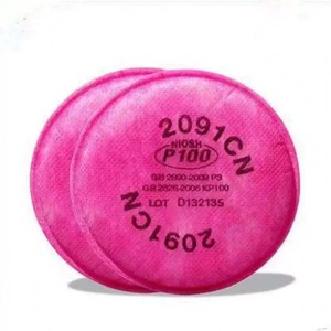 Filtro in Cotone 2091 <span class=keywords><strong>P100</strong></span> con Carbone Attivo per Prevenire Vapori Organici, Odori, Fumi di Saldatura e Particelle di Fibra di Vetro per Uso Industriale - Product Image 1
