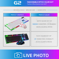Gamer Keyboard Mouse PC Gaming LED Backlit Mechanical Keyboard 104 Keys USB Wired Rubber Keycaps Ergonomic Design Multimedia