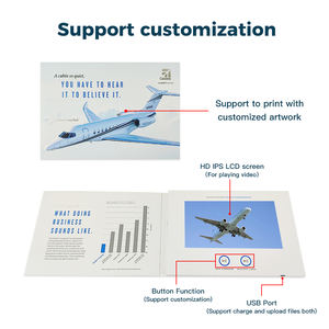 Carta pieghevole affidabile buona tasca bronzing business lcd film mailer marketing libro musicale luxury invito lettore multimediale - Product Image 2