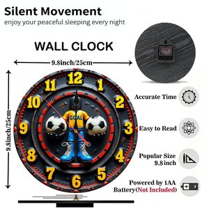 Horloge murale ronde en bois 25 cm, mécanisme à quartz silencieux, décoration pour la maison, l'hôtel, le café - Product Image 3