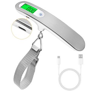 Digital Luggage <b>Scale</b> 50kg Portable LCD Display Battery Stainless Steel 1g Precision Kg/lb/oz Weight Balance Suitcase Travel - Product Image 1