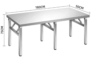 <span class=keywords><strong>Table</strong></span> de préparation pliable en acier inoxydable 201 robuste, vente en gros d'usine OEM, pour hôtels, jardins, mariages et événements – Design élégant - Product Image 4