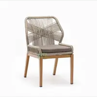 (E1146) современное плетеное веревочное обеденное кресло для внутреннего дворика, уличная мебель для ресторана