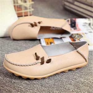 Moda Feminina Deslizamento Na Primavera Estilo Coreano Pu Leather <span class=keywords><strong>Flats</strong></span> Soft Bottom Peas Mother's Shoes - Product Image 2