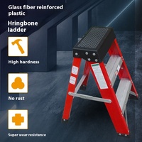 Tabouret pliant 3 marches isolé en fibre de verre EN131 150 kg Antidérapant Léger Non conducteur pour salle de tableau électrique