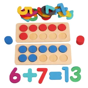 Number Counting Math Game Wooden Addition And Subtraction Set Children Early Educational Arithmetic Ten Frame Set Game