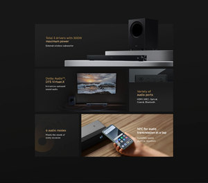 ซาวด์บาร์ Xiaomi 2.1 Ch Pro คุณภาพเสียงระดับสูง - Product Image 2