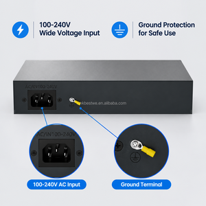 Switch PoE Gigabit 8 ports avec 2 ports Uplink Gigabit IEEE802.3 AF/AT, Switch PoE intelligent AI, extension VLAN 250m pour caméra IP CCTV - Product Image 2