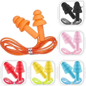 Bouchons <span class=keywords><strong>d</strong></span>'<span class=keywords><strong>oreille</strong></span> réutilisables en Silicone, bouchons <span class=keywords><strong>d</strong></span>'<span class=keywords><strong>oreille</strong></span> étanches à réduction de <span class=keywords><strong>bruit</strong></span> <span class=keywords><strong>pour</strong></span> <span class=keywords><strong>dormir</strong></span>, nager, ronfler, Concerts avec pochette de voyage - Product Image 2