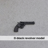 Réplique de revolver miniature en métal à l'échelle 1:12 pour figurine d'action et diorama