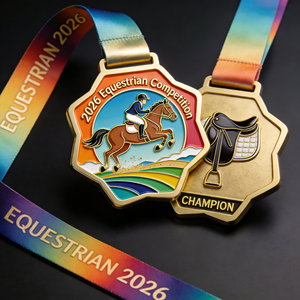 Medalla de Competición de Ajedrez Personalizada con Diseño de Logotipo 2D 3D, Premio de Metal para Ganadores con Cinta para el Cuello, Medalla de Competición Ecuestre - Product Image 1