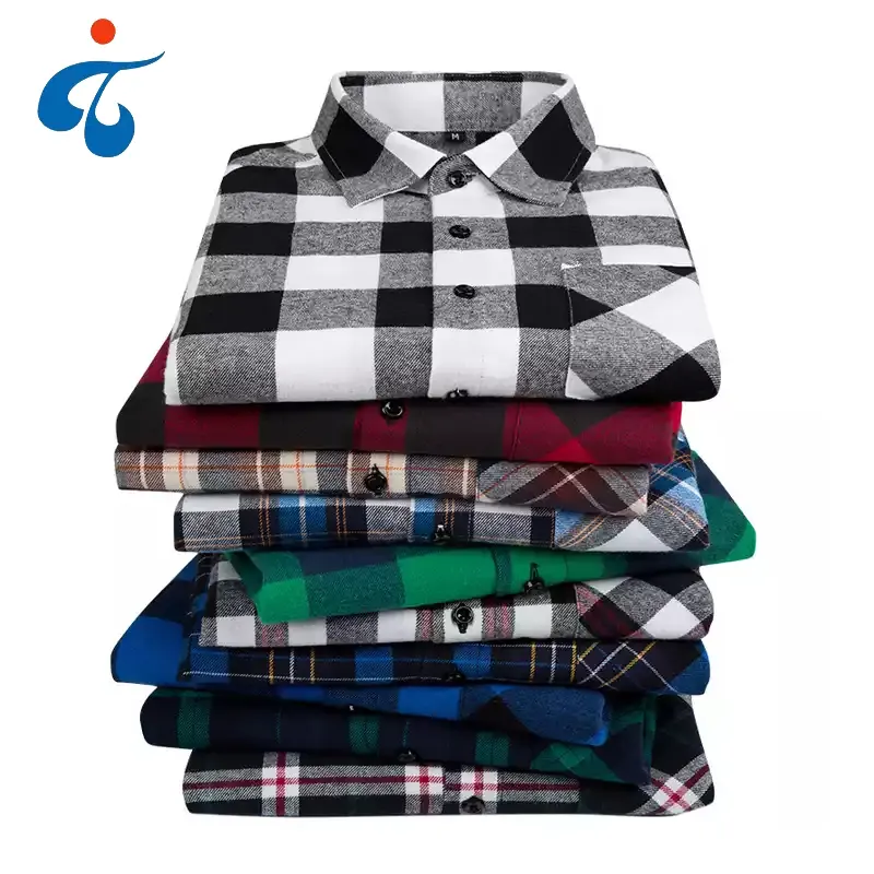 Men's Button Down Regular Fit Long Sleeve Plaid Flannel Casual Shirts