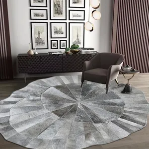 New Fashion Exotic Tricolor Genuine Calfskin Cowhide Cow Skin Leather Area Rug and Carpet for Western Decor