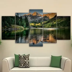 Consigli per la casa decorazioni per la casa grandi stampe dipinti su tela Decor Wall Art Hanging Poster Frame incorniciato 5 pezzi immagine di paesaggio