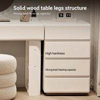 Bureau de toilette modulaire blanc avec miroir LED en cristal, bureau central de 32/40/48 pouces et armoires multi-tiroirs pour chambre à coucher.