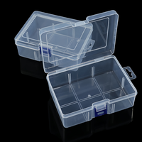 Boîte de rangement rectangulaire transparente en plastique PP, boîtes de haute qualité, vente en gros, contenants de rangement vides avec couvercles à charnières