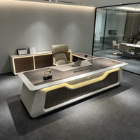 Bureau de direction ergonomique électrique réglable haut de gamme, style minimaliste moderne, avec chaise assortie de qualité supérieure en bois de classe E0, fabrication chinoise