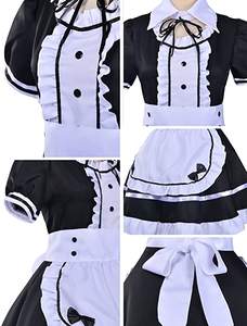 Anime japonés Sissy Maid vestido Cosplay dulce clásico Lolita elegante delantal vestido de sirvienta con calcetines conjunto de guantes - Product Image 5