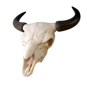 Cranio di mucca di bufalo intagliato decorazione appesa a parete in resina Longhorn all'ingrosso