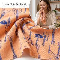 NOUVEAU Tissu en coton biologique 100% 30S imprimé guitare, taille personnalisée, pour créateur de mode