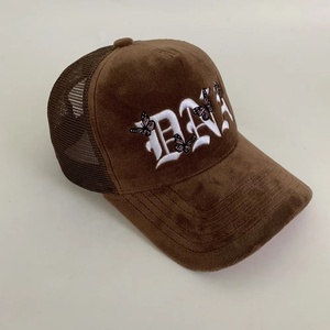Fashion Winter Corduroy <b>Waterproof</b> Embroidery High Quality Customized Velvet <b>Cap</b> Trucker Hat Baseball <b>Caps</b> with Fruit Pattern - Product Image 5